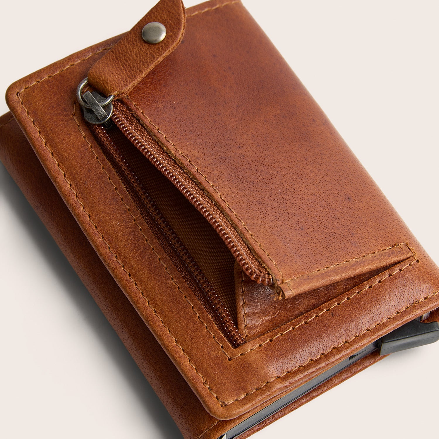 Leren Pasjeshouder Cognac Paris