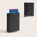 Leather Card Holder Black Paris