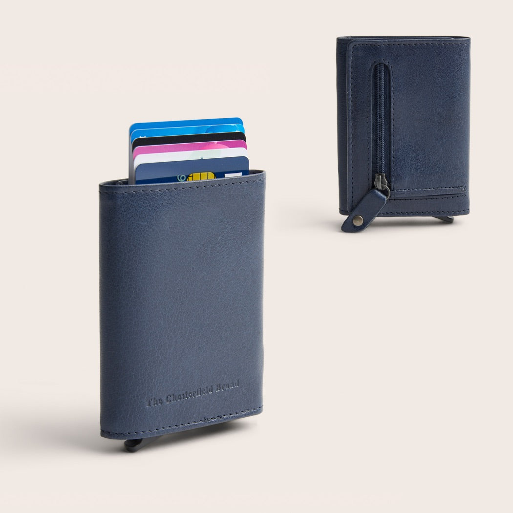 Leren Pasjeshouder Navy Paris