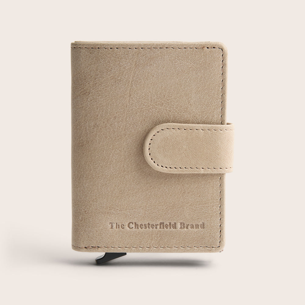 Leather Card Holder Off White Prague, front view