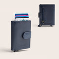 Leather Card Holder Navy Prague