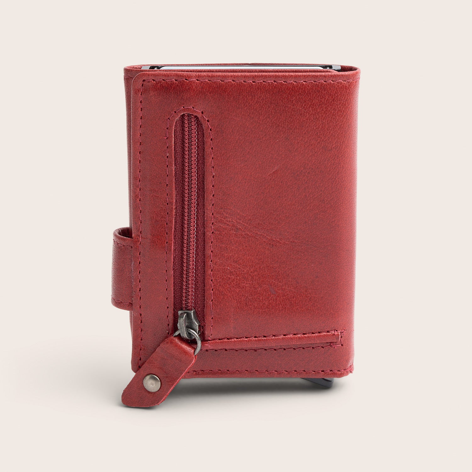 Leder Kartenetui Rot Portland