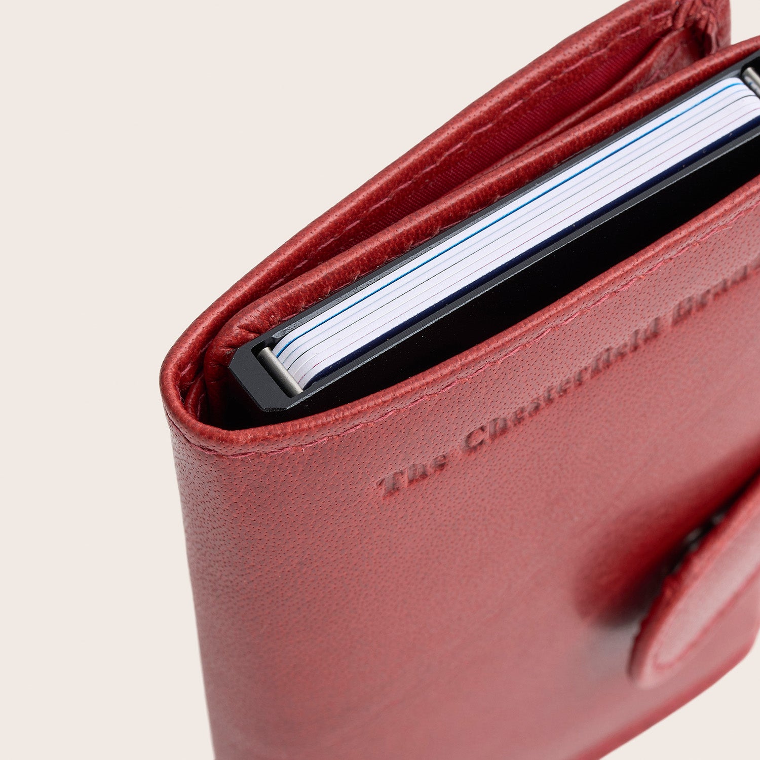 Leder Kartenetui Rot Portland
