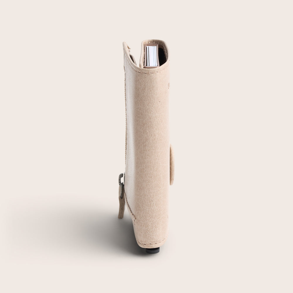 Leather Card Holder Off White Portland, side view