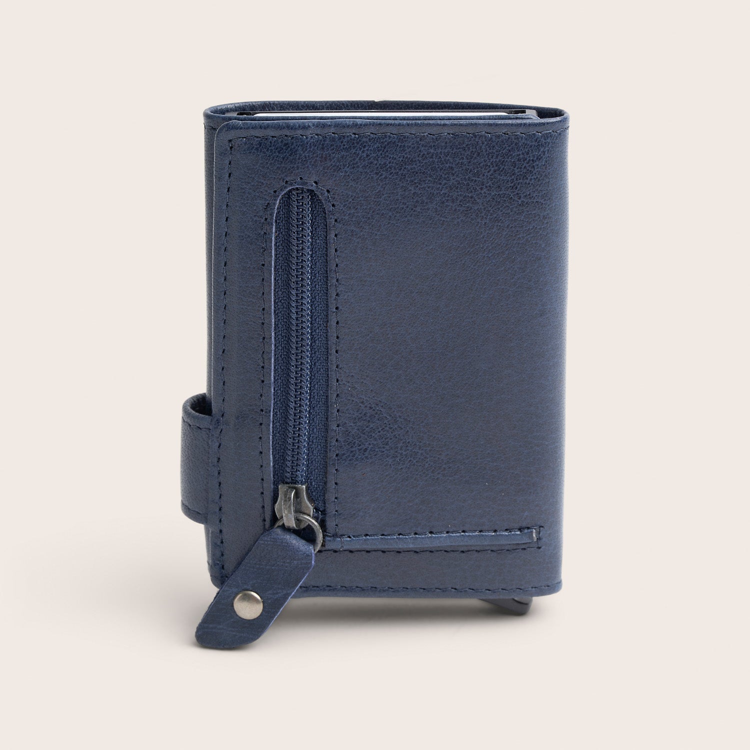 Leder Kartenetui Navy Portland