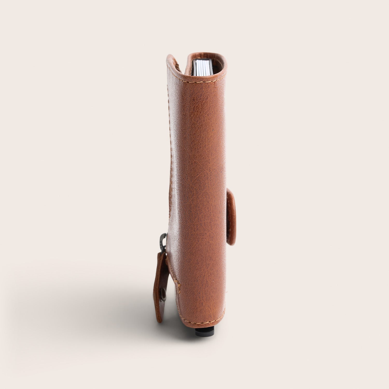 Leder Kartenetui Cognac Portland, Seitenansicht