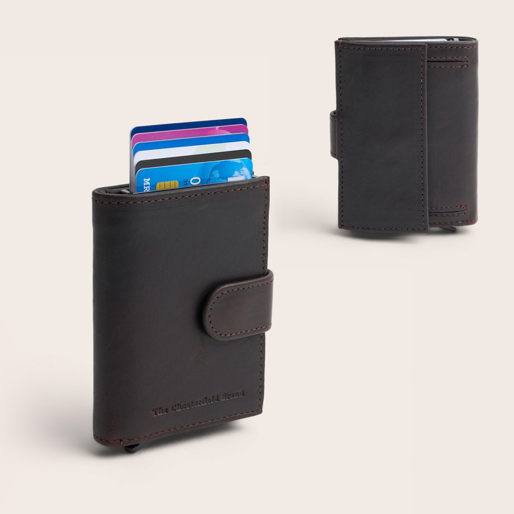 Leather Card Holder Brown Leipzig