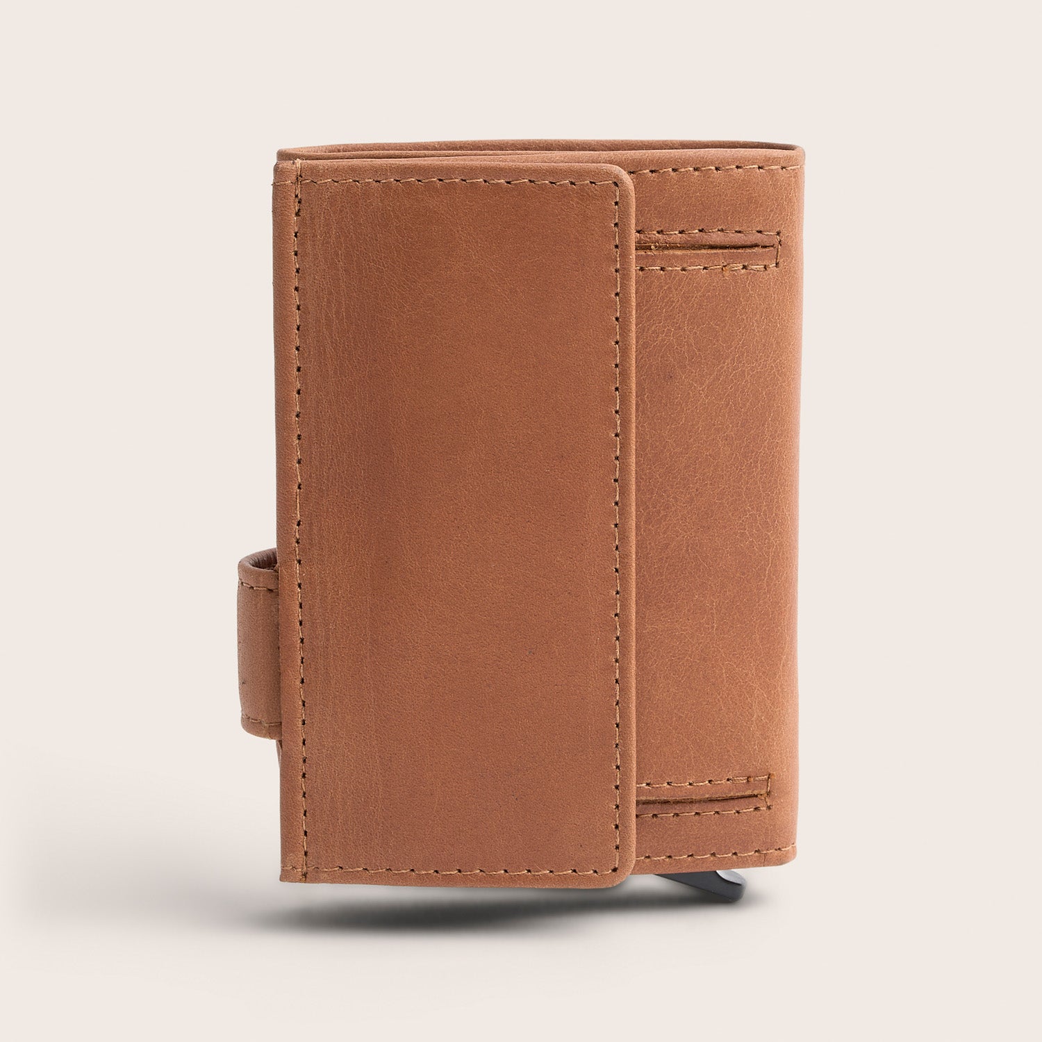 Leather Card Holder Cognac Frankfurt, back view