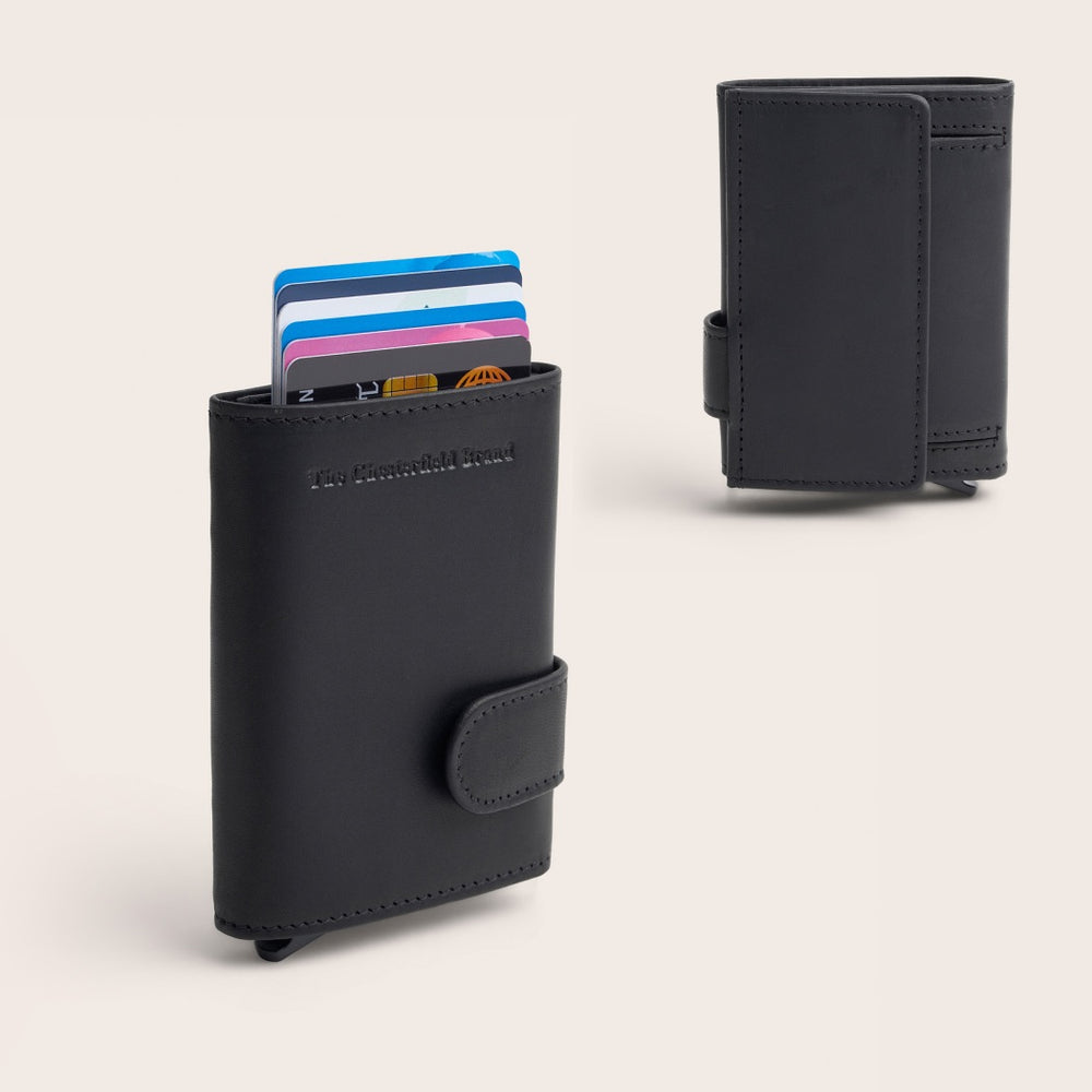 Leather Card Holder Black Frankfurt
