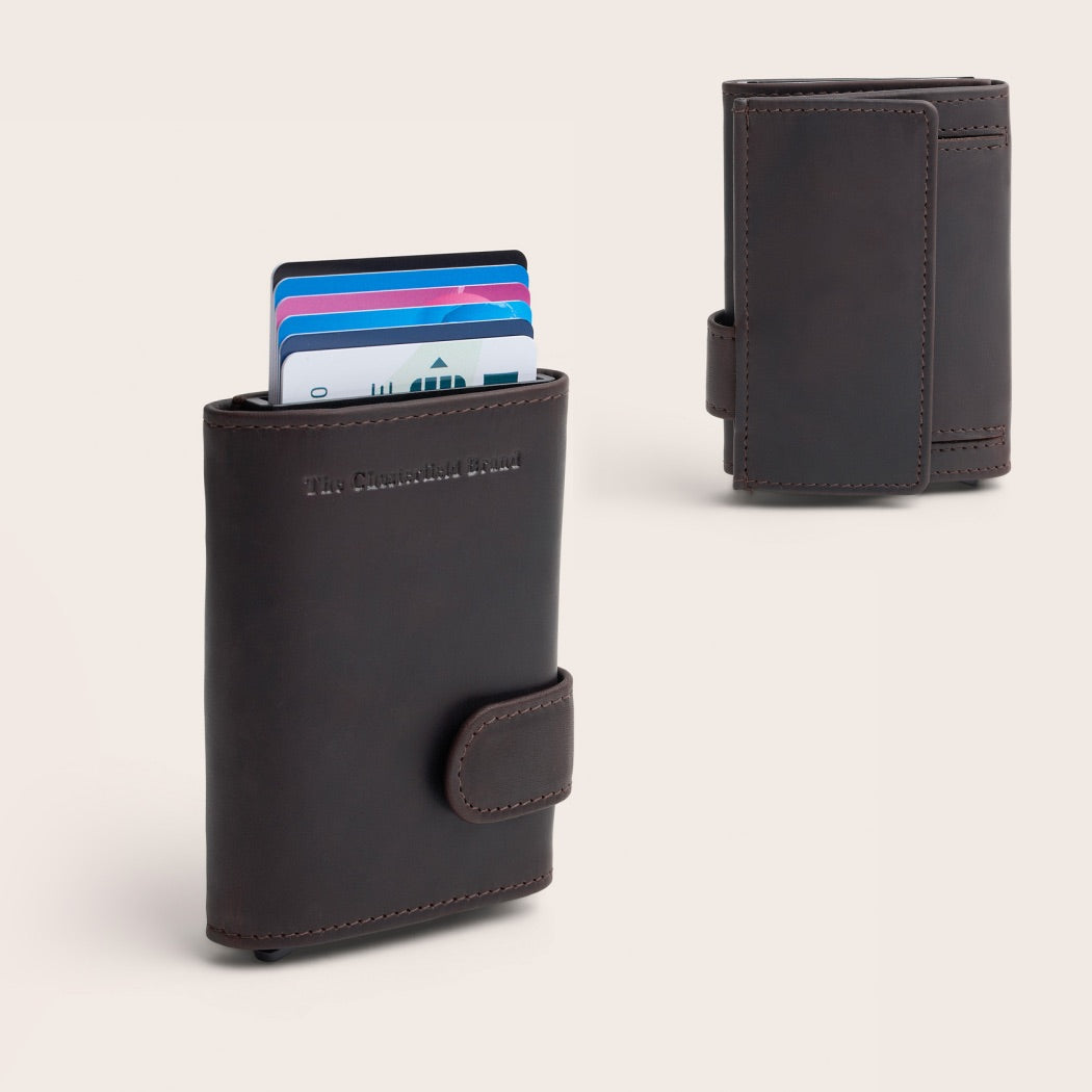 Porte-cartes en Cuir Marron Frankfurt