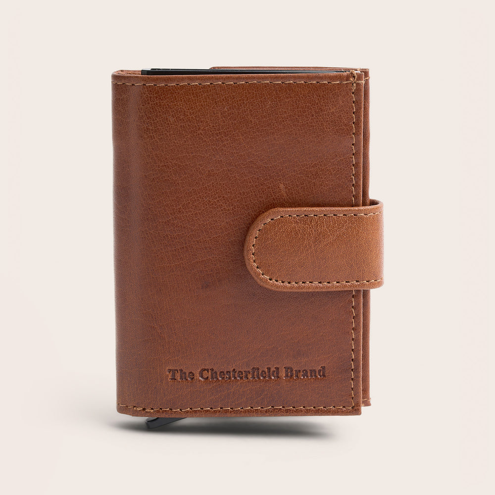 Leather Card Holder Cognac Hannover, front view