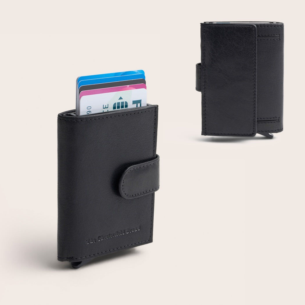 Leather Card Holder Black Hannover