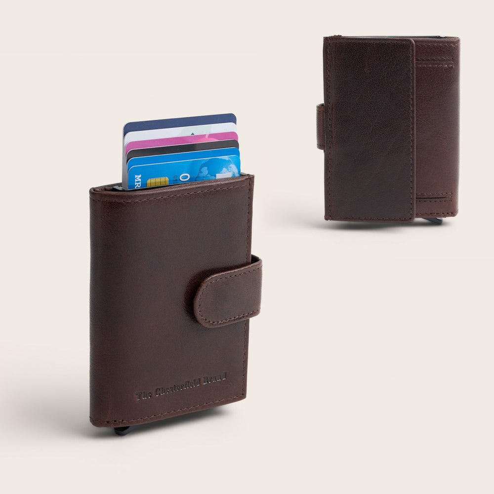 Leather Card Holder Brown Hannover