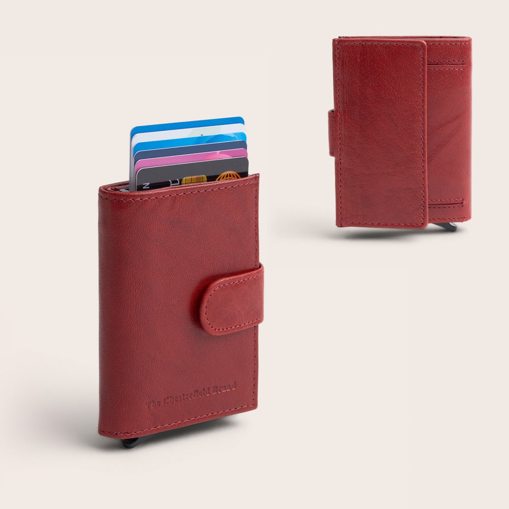 Leather Card Holder Red Hannover