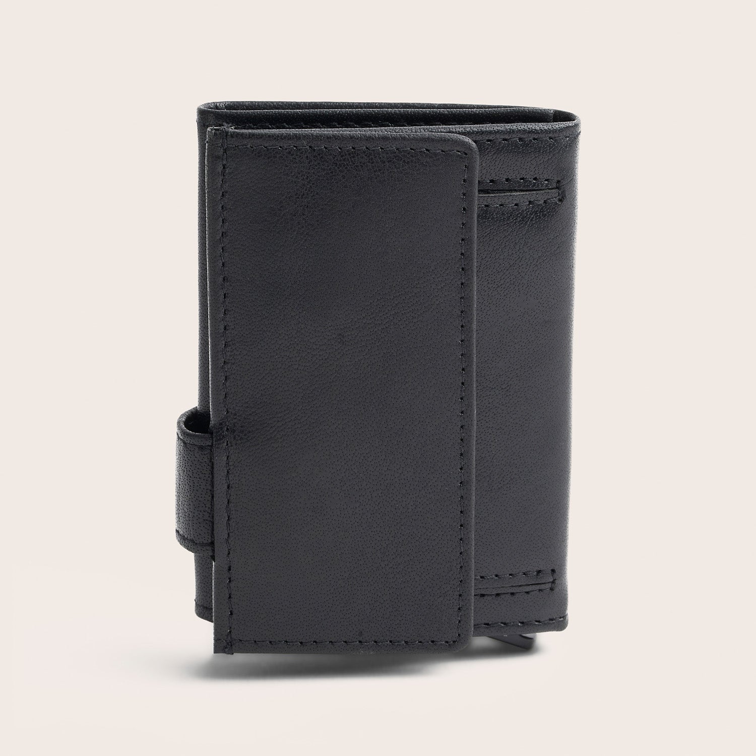 Leather Card Holder Black Mannheim, back view