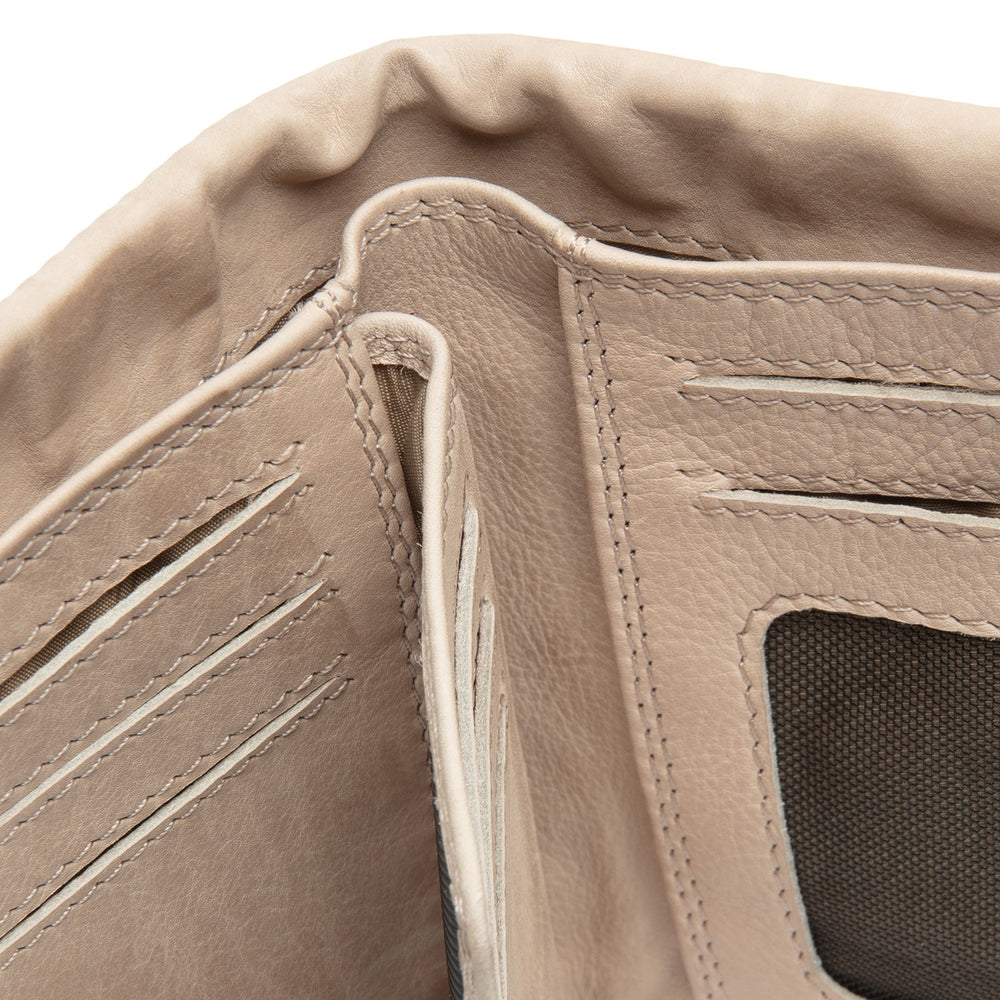 Leather Wallet Beige Mavona