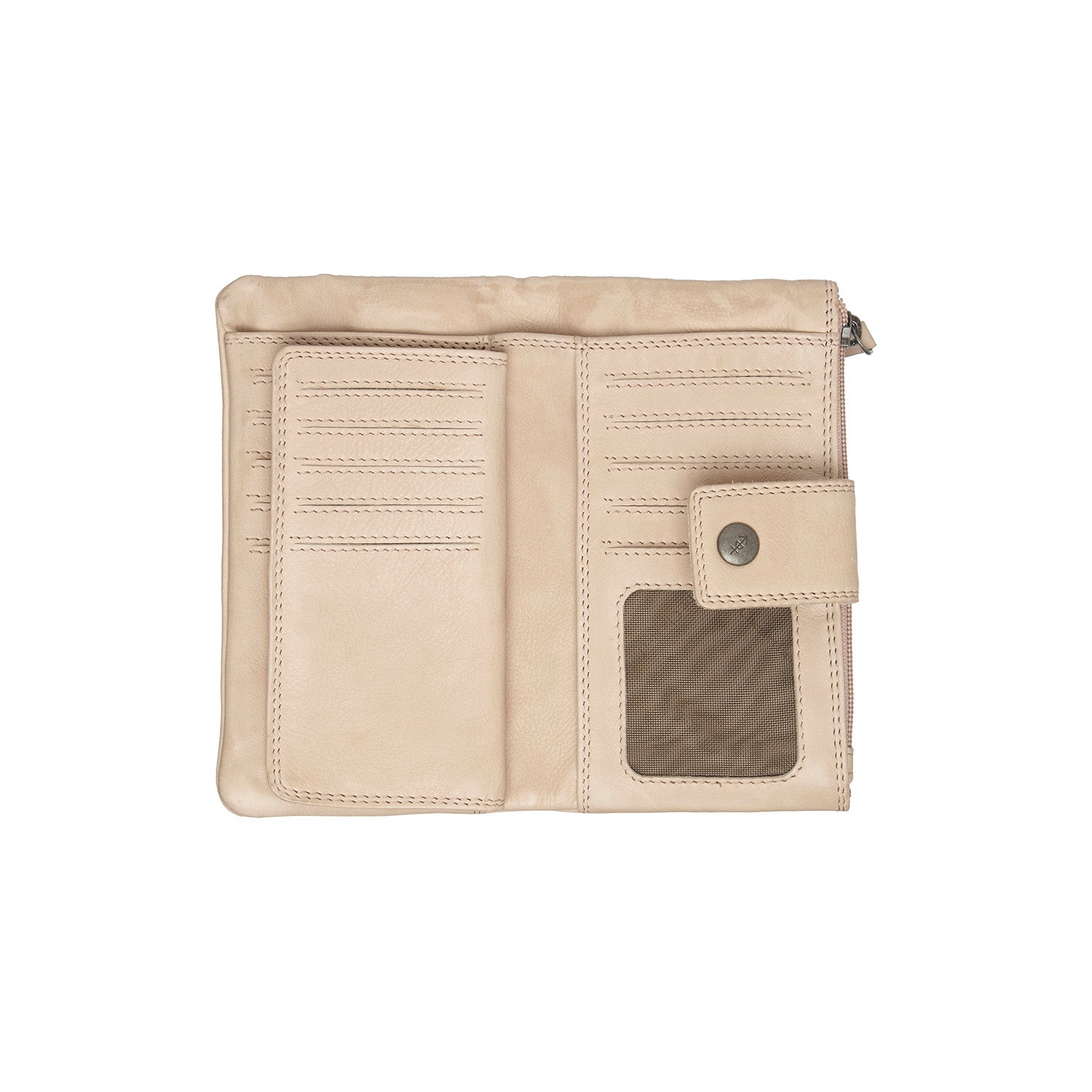 Portefeuille en Cuir Beige Fresno