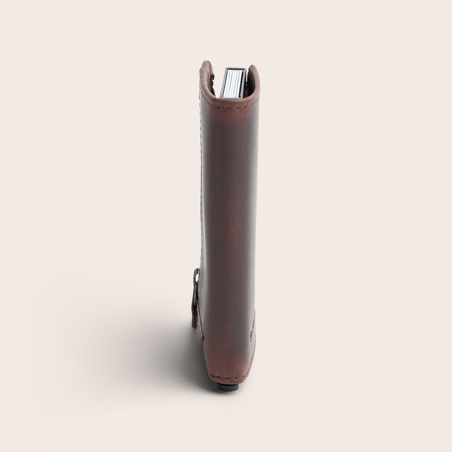 Leather Card Holder Brown Lagos, side view