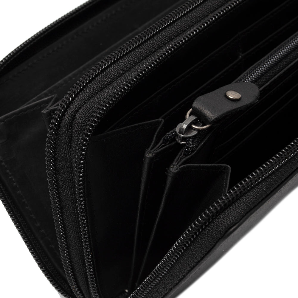 Leder Geldbörse Schwarz Hadley