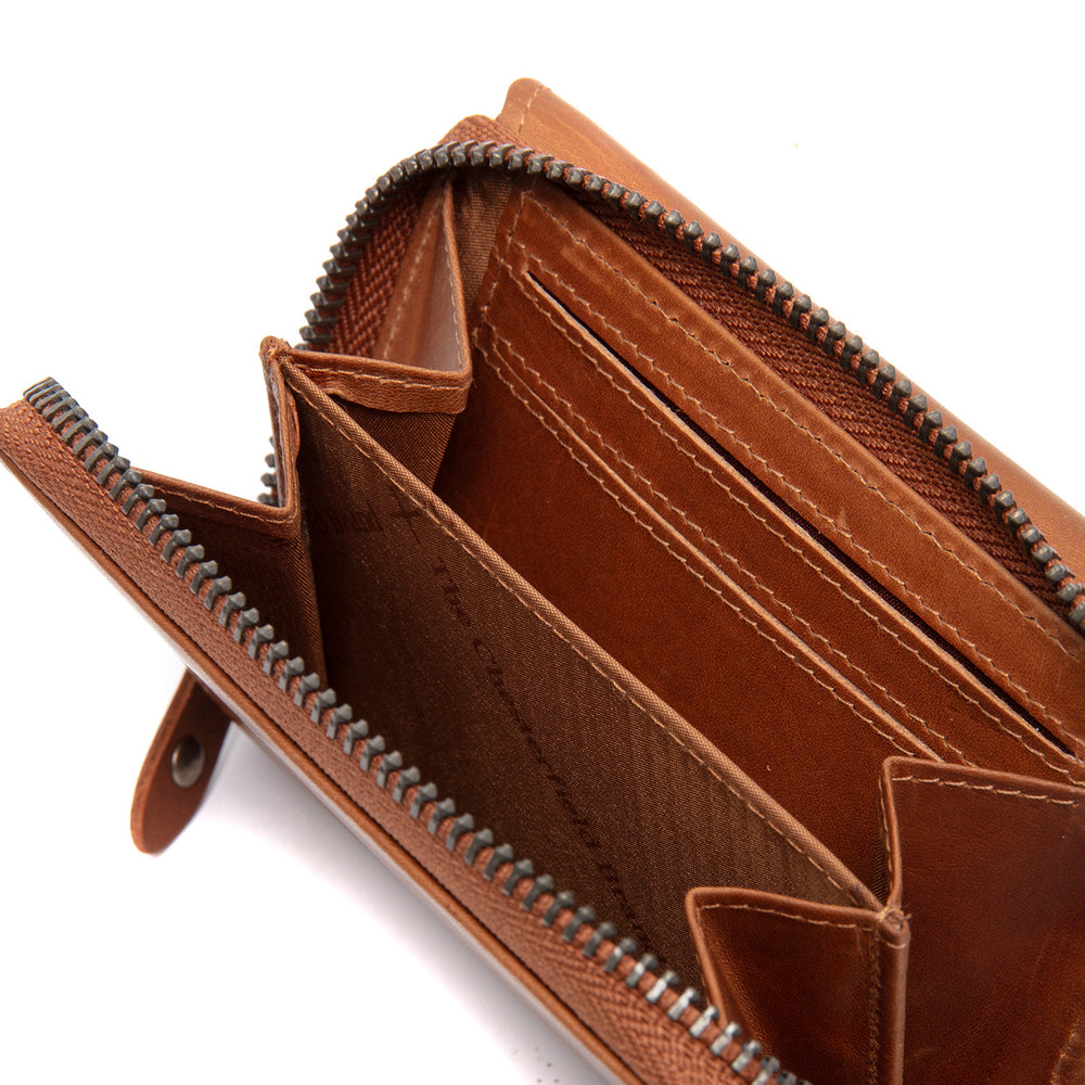 Geschenkset Leder Geldbörse Cognac Sorraia
