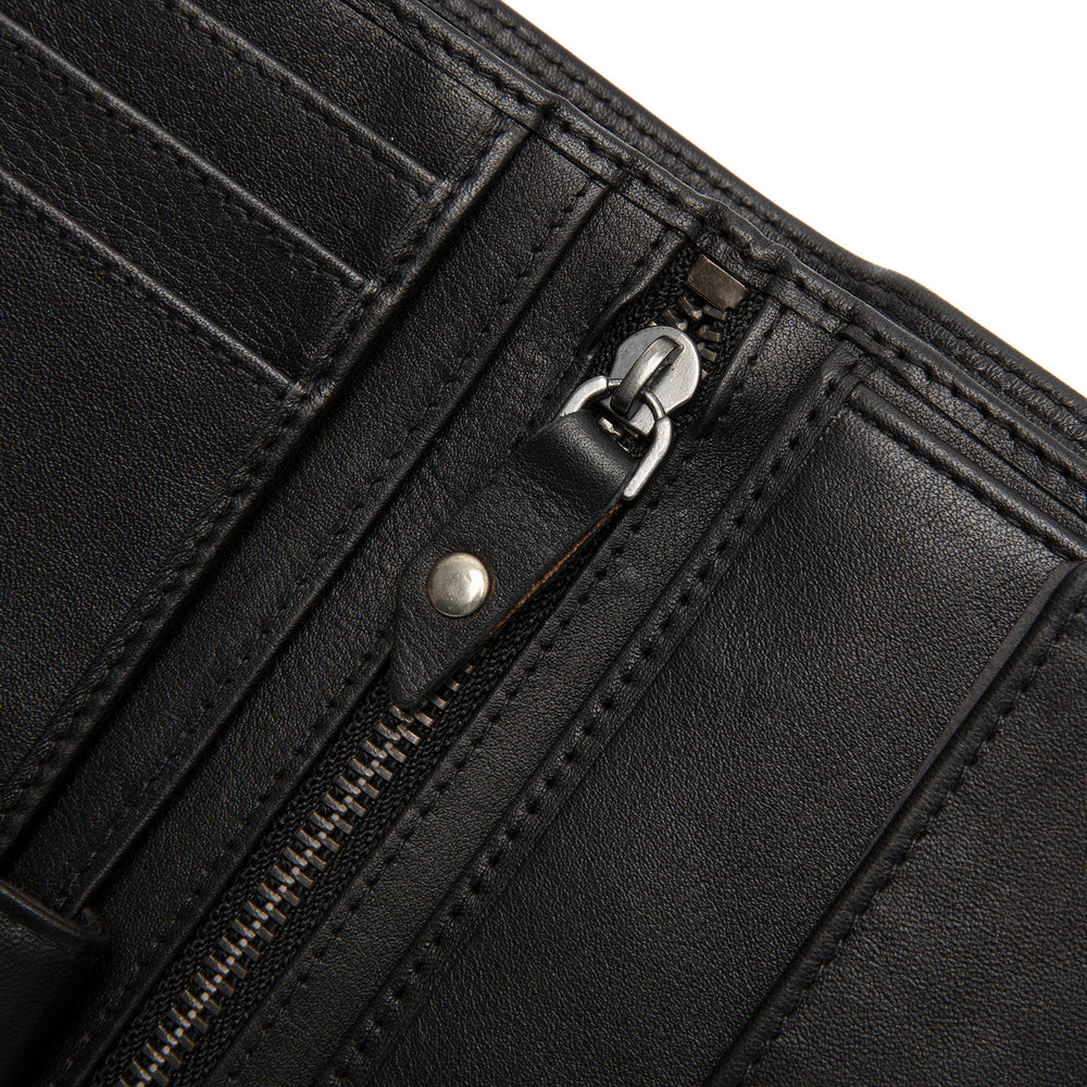 Leder Geldbörse Schwarz Leroy