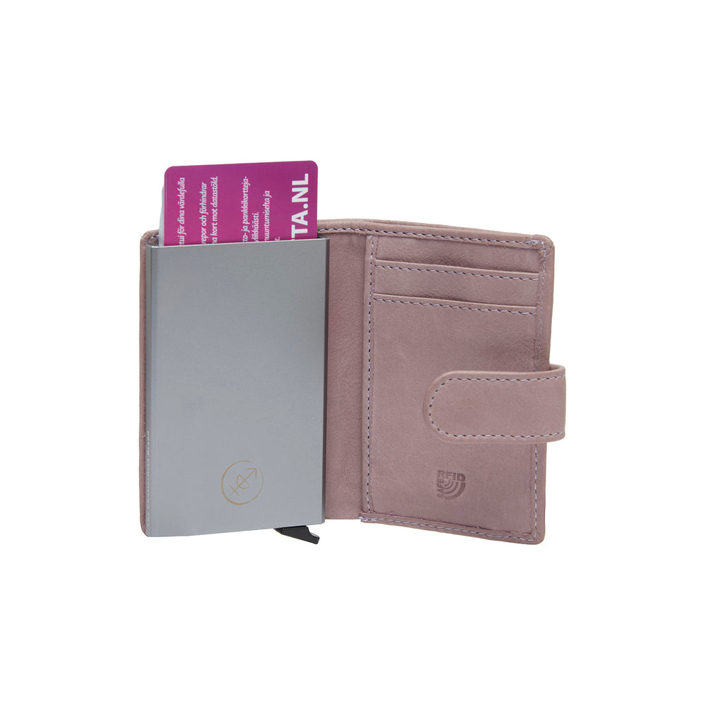 Leather Card Holder Lavender Lilac Kaunas