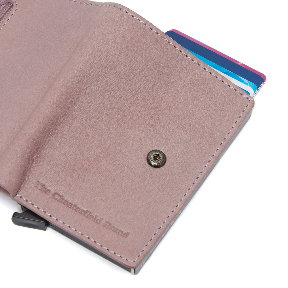 Leather Card Holder Lavender Lilac Kaunas