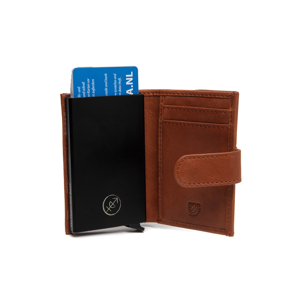 Leather Card Holder Cognac Torola