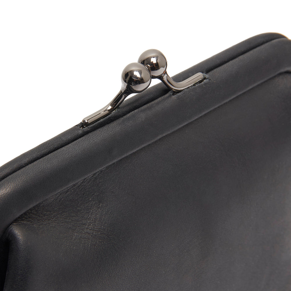 Portefeuille en Cuir Noir Nera