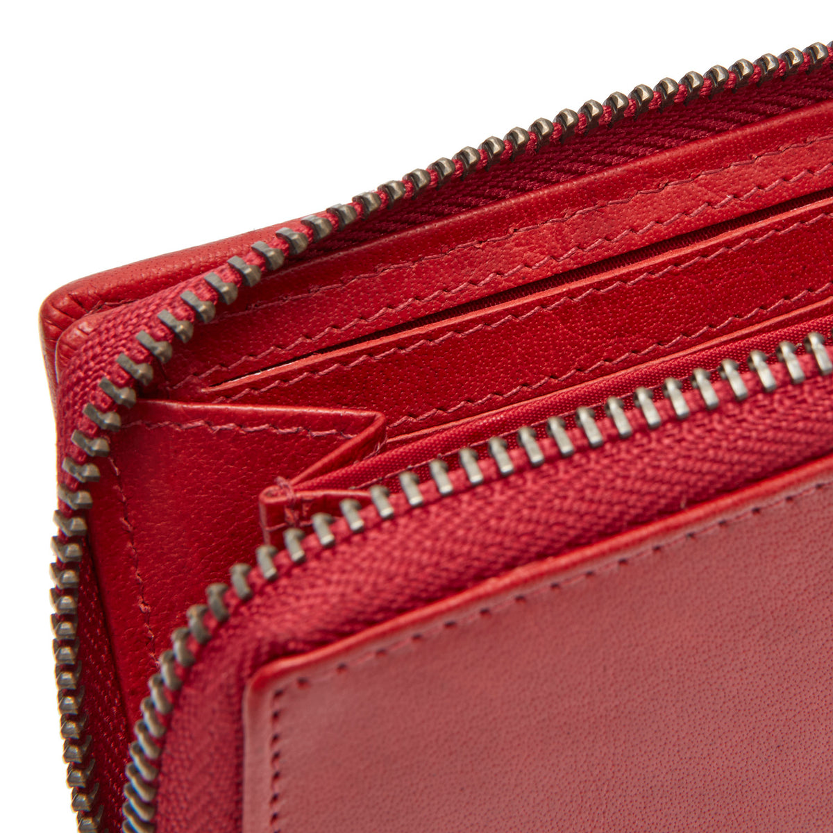 Portefeuille en Cuir Rouge Sionel