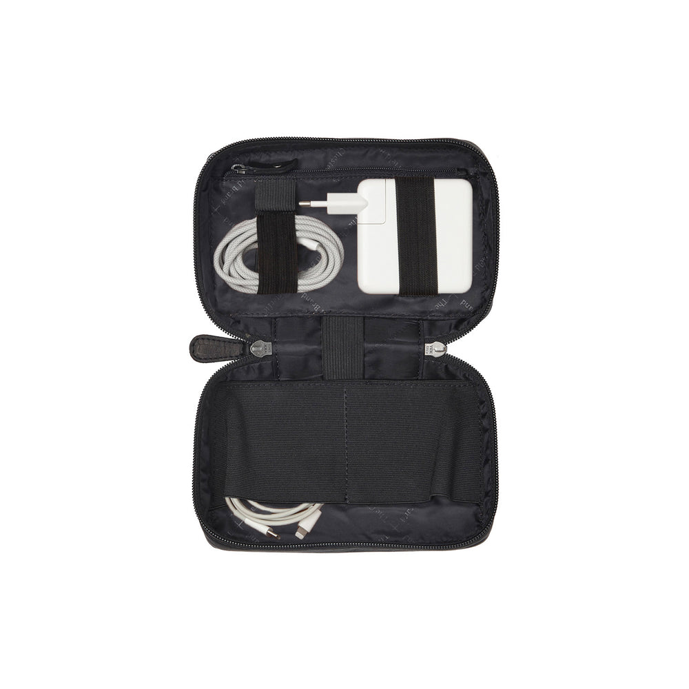 Leder Tech-Organizer Schwarz Ardan