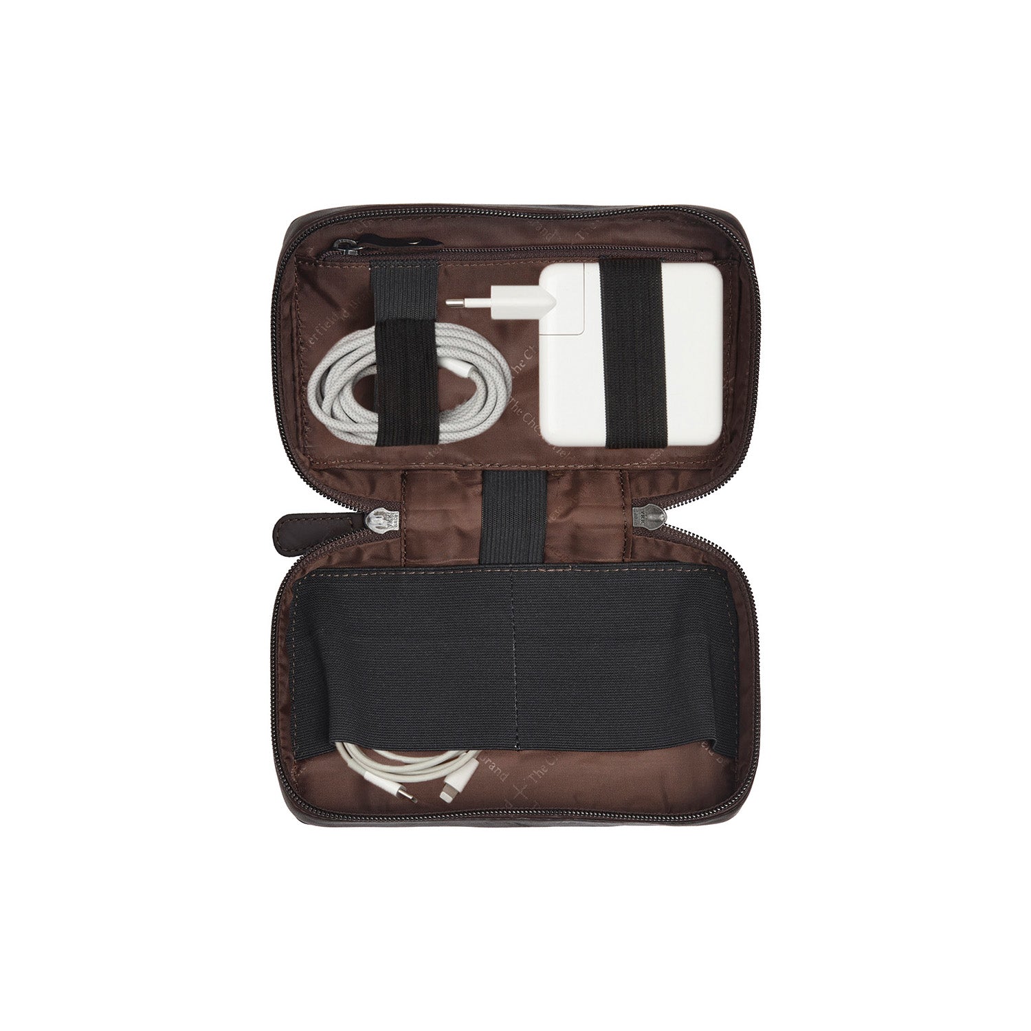 Leather Tech-Organizer Brown Ardan