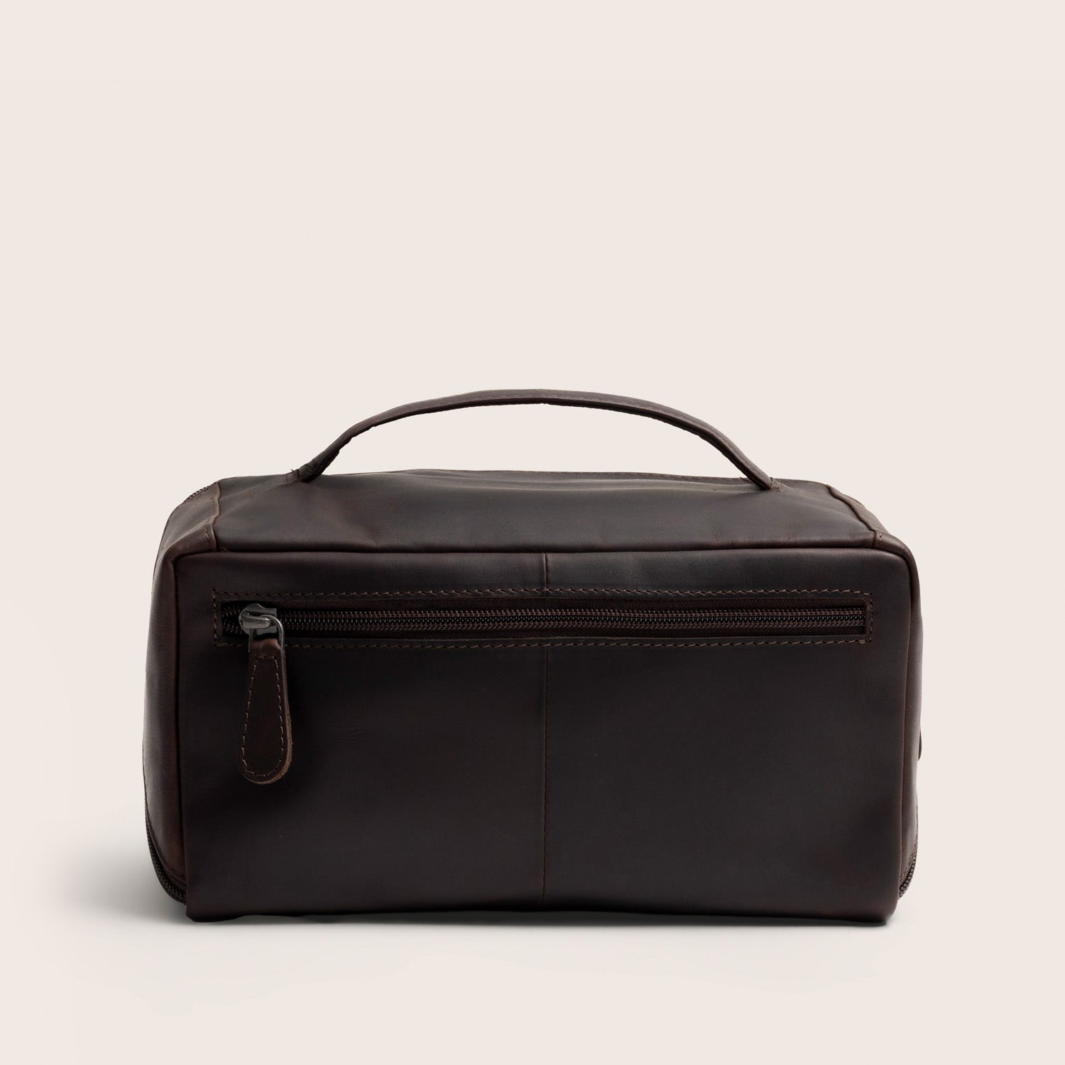 Leather Toiletry Bag Brown Elmia, back view