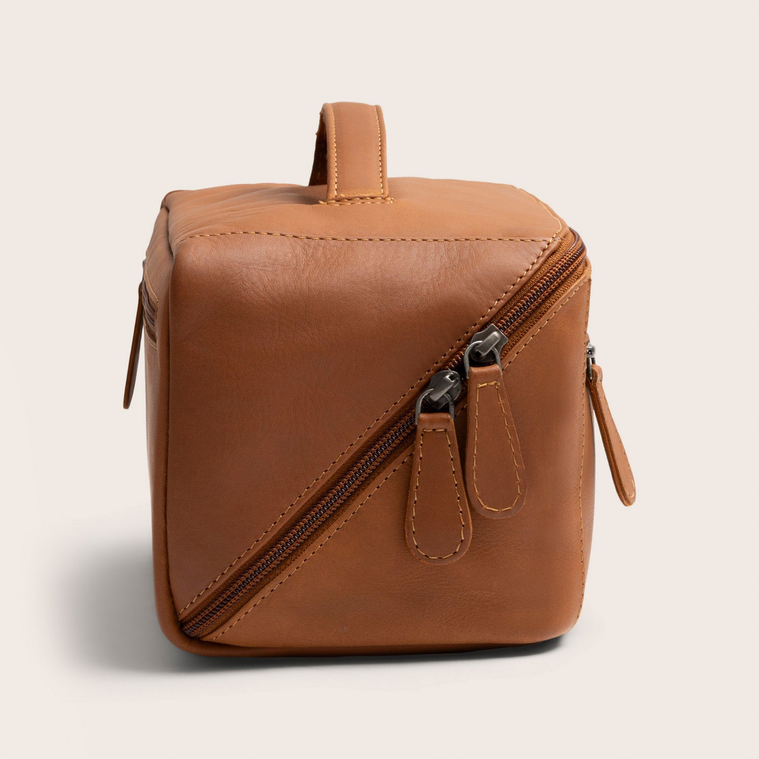 Trousse de Toilette en Cuir Cognac Elmia