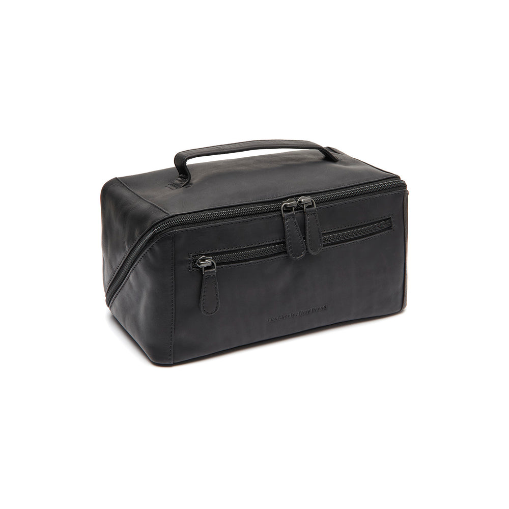 Leder Kulturtasche Schwarz Elmia