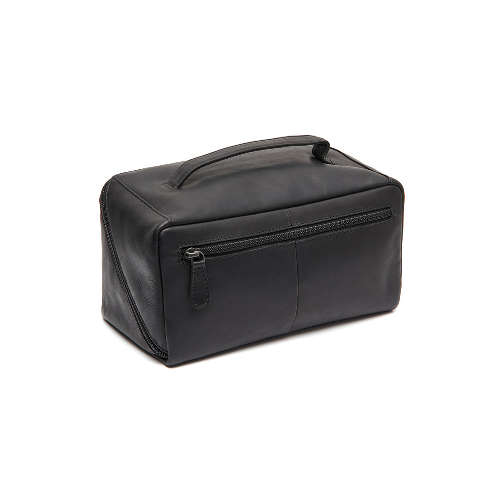 Leder Kulturtasche Schwarz Elmia