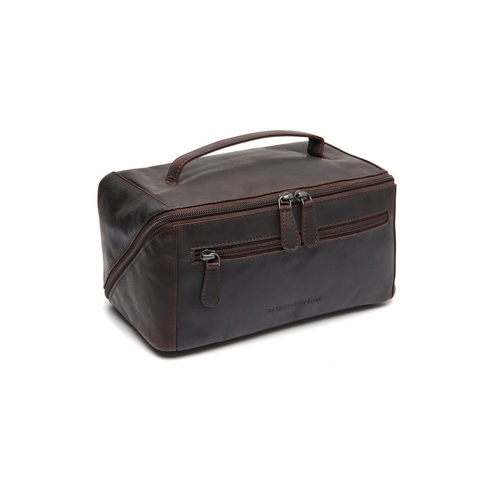 Leder Kulturtasche Schwarz Trevia