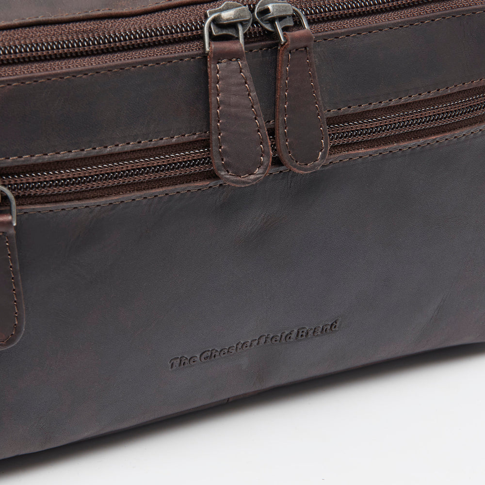 Leder Kulturtasche Braun Elmia