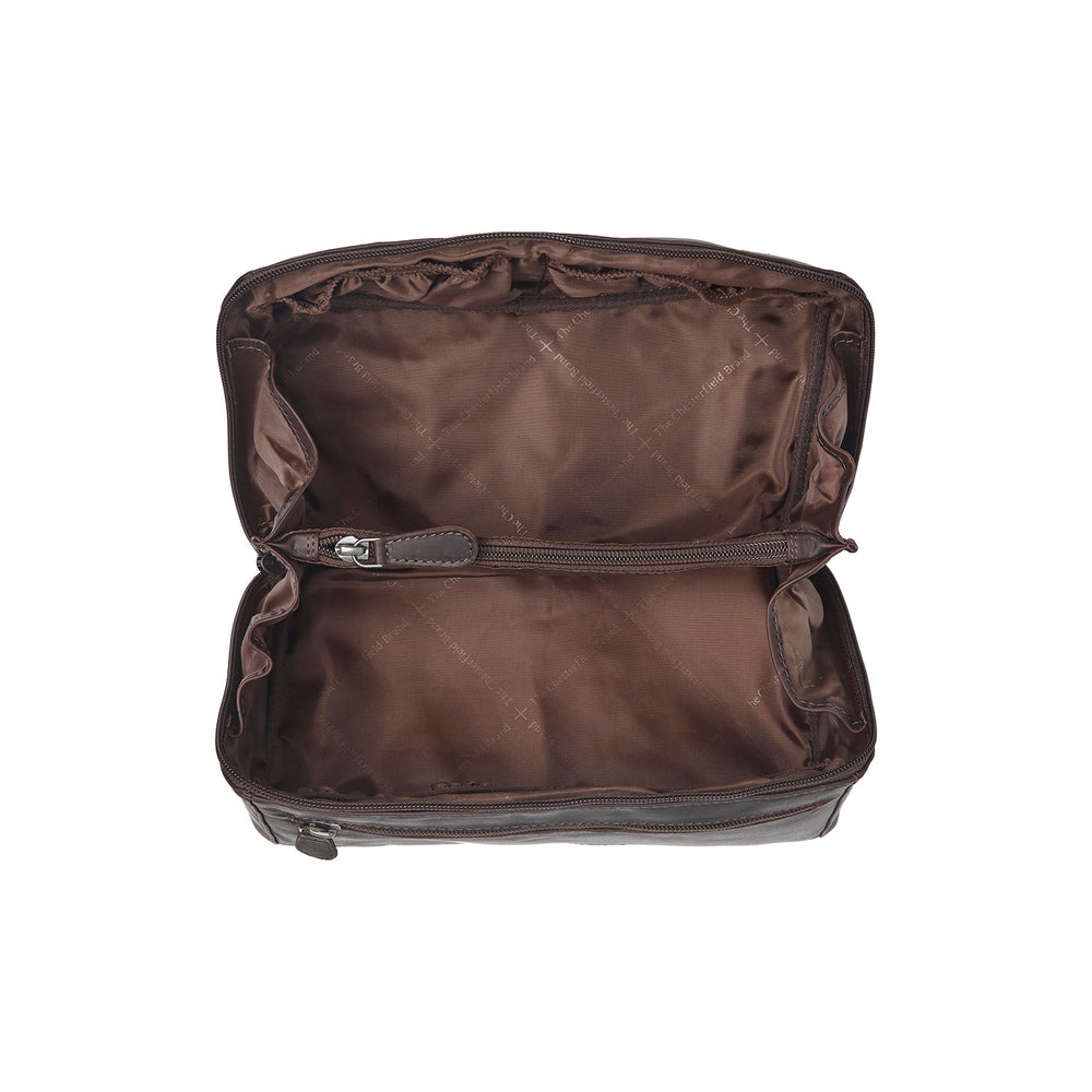 Leder Kulturtasche Braun Elmia