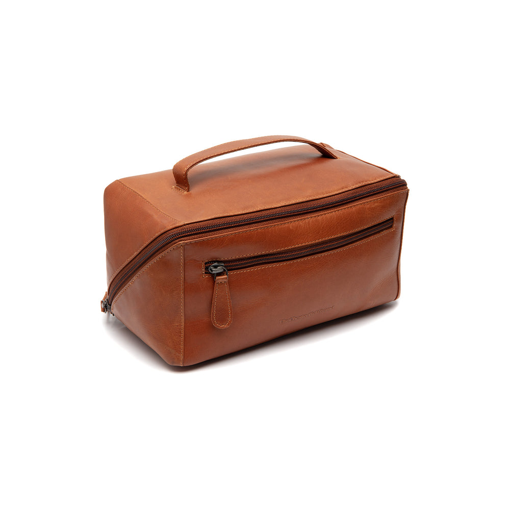 Trousse de Toilette en Cuir Cognac Elmia