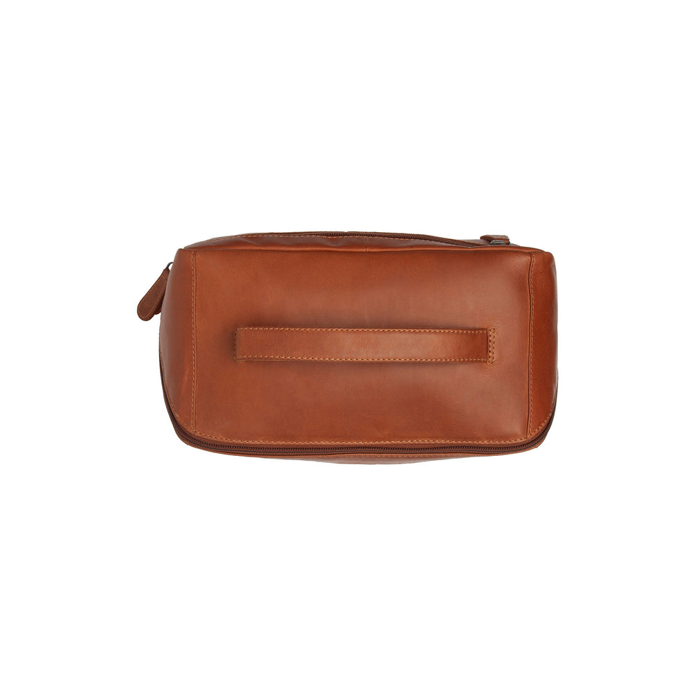 Trousse de Toilette en Cuir Cognac Elmia
