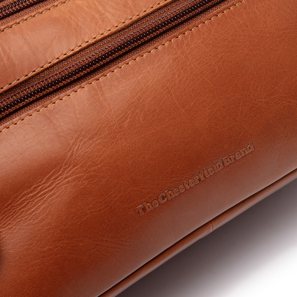 Trousse de Toilette en Cuir Cognac Elmia