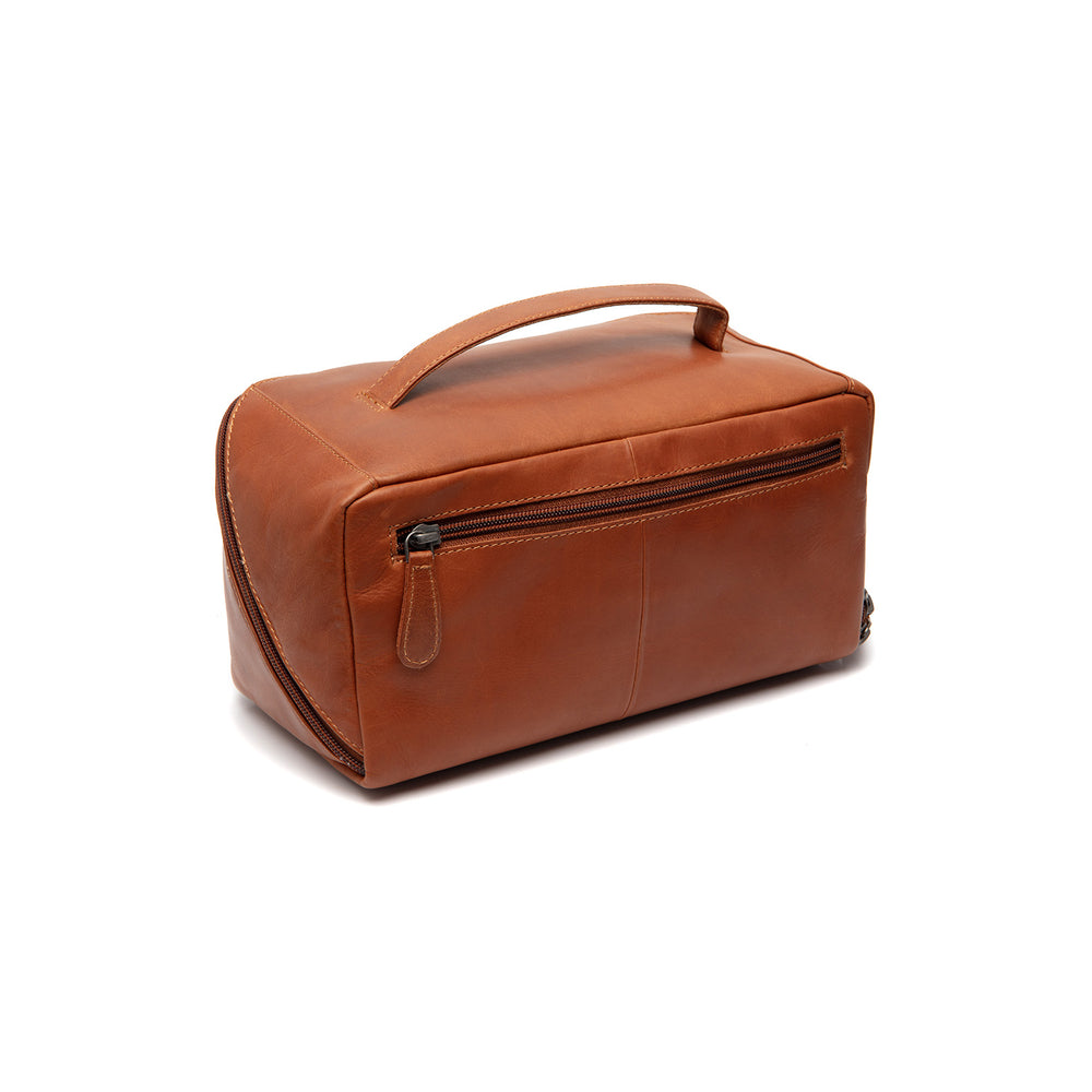 Trousse de Toilette en Cuir Cognac Elmia