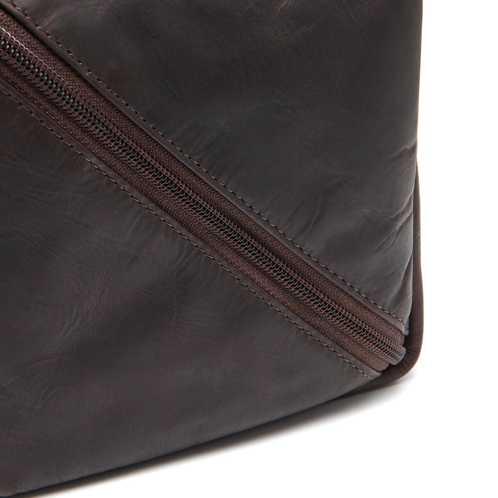 Leder Kulturtasche Braun Trevia