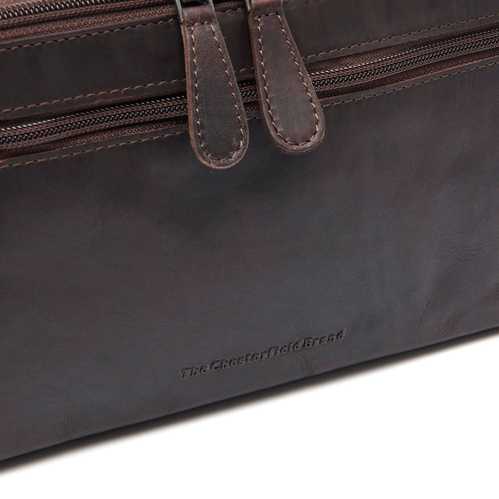 Leder Kulturtasche Braun Trevia