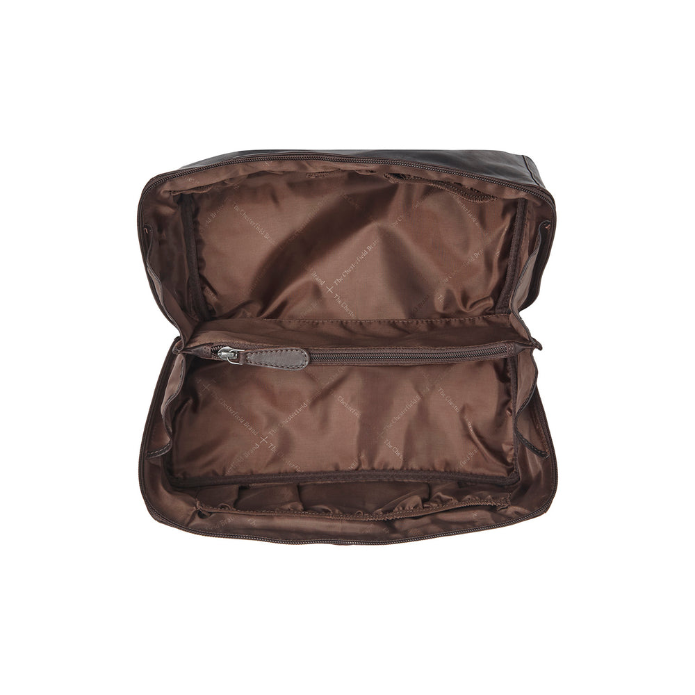 Leder Kulturtasche Braun Trevia