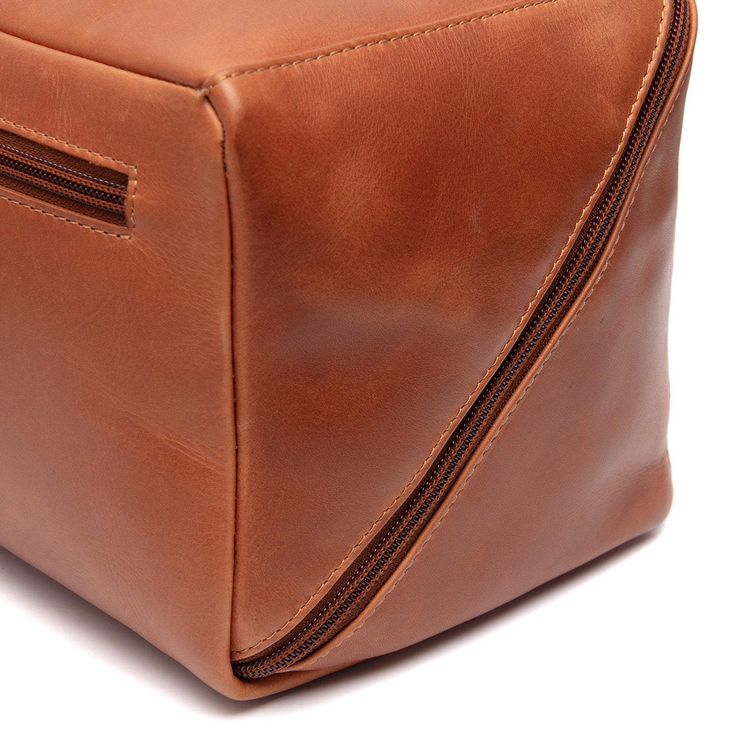 Leren Toilettas Cognac Trevia