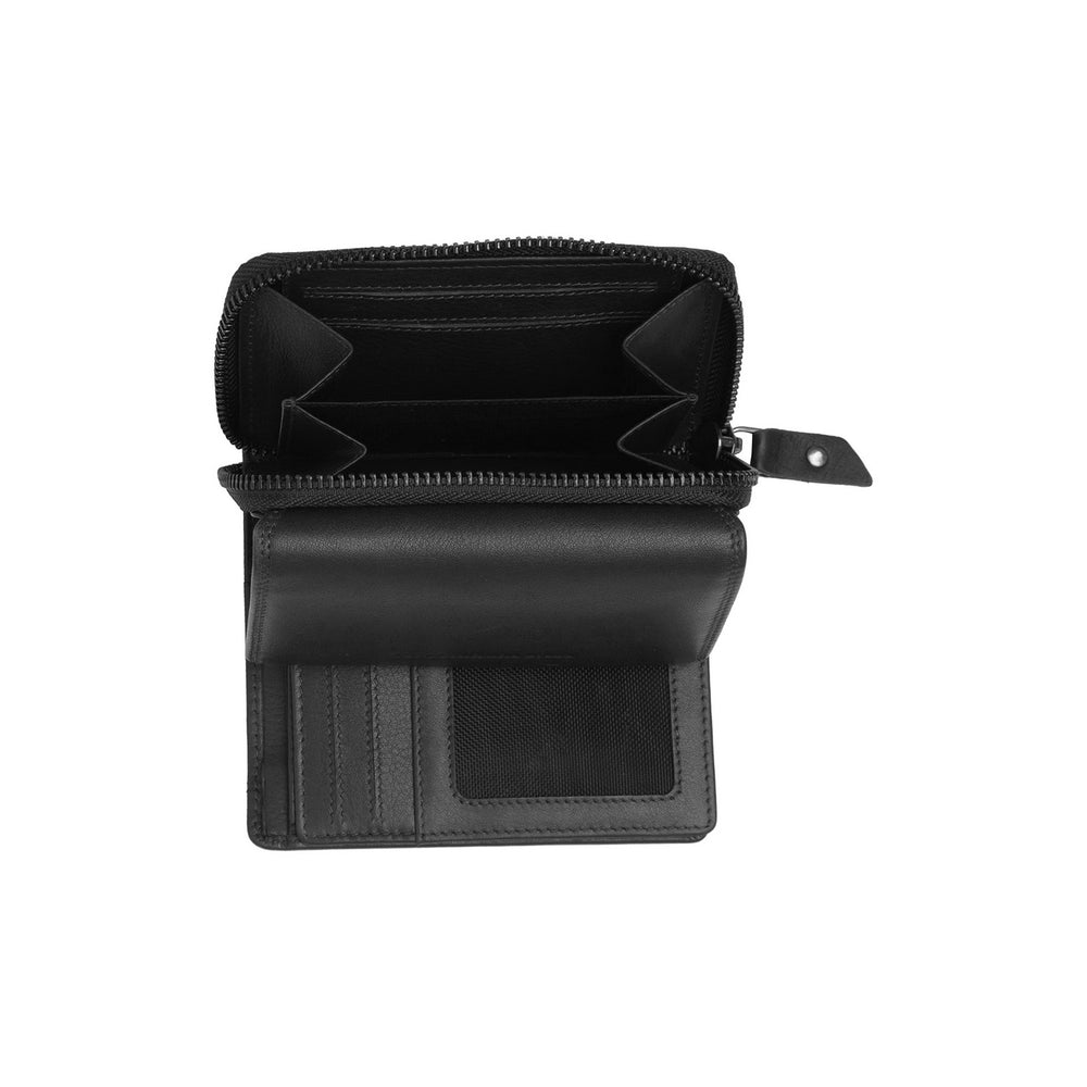 Leder Geldbörse Schwarz Aldra