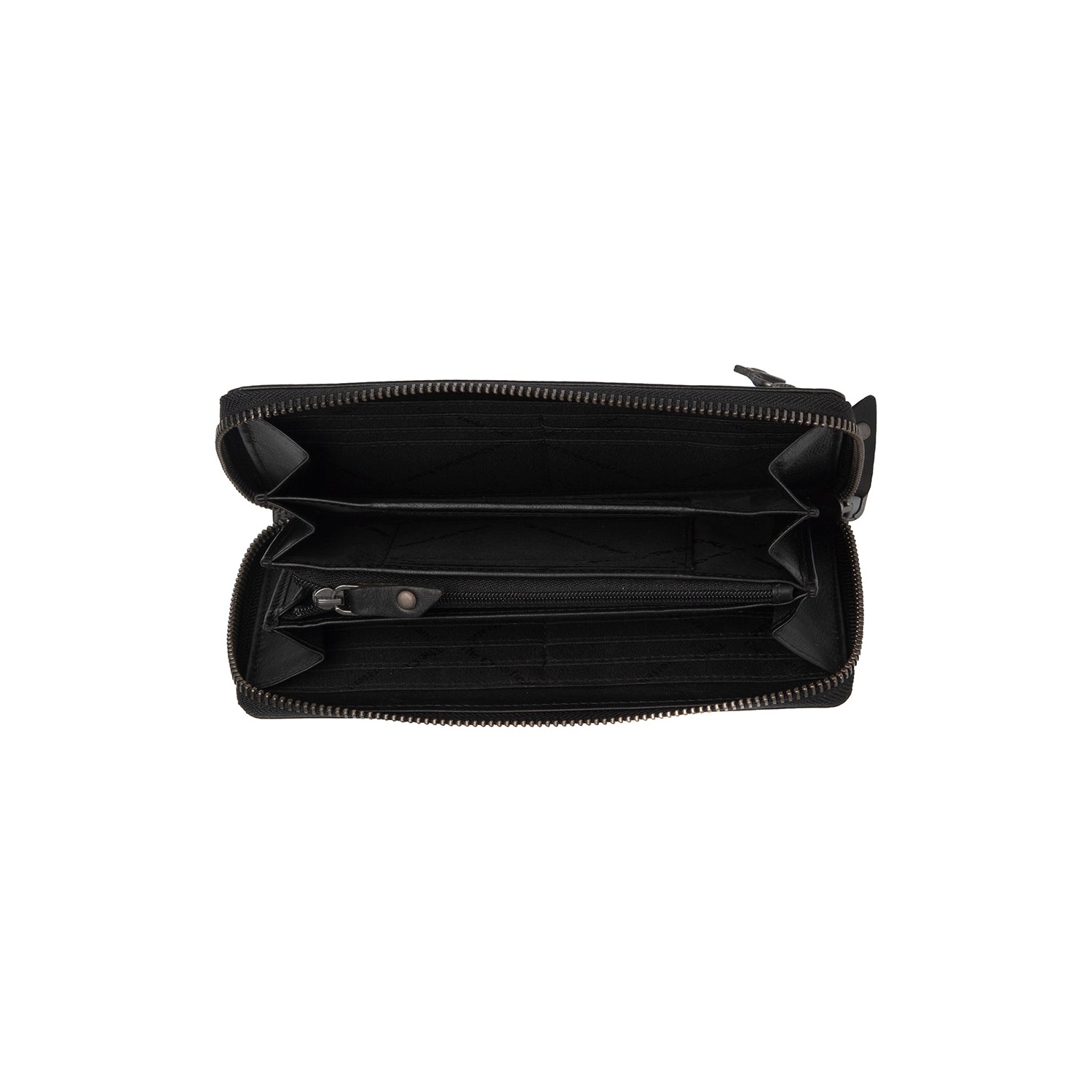 Leder Portemonnaie Schwarz Cantara