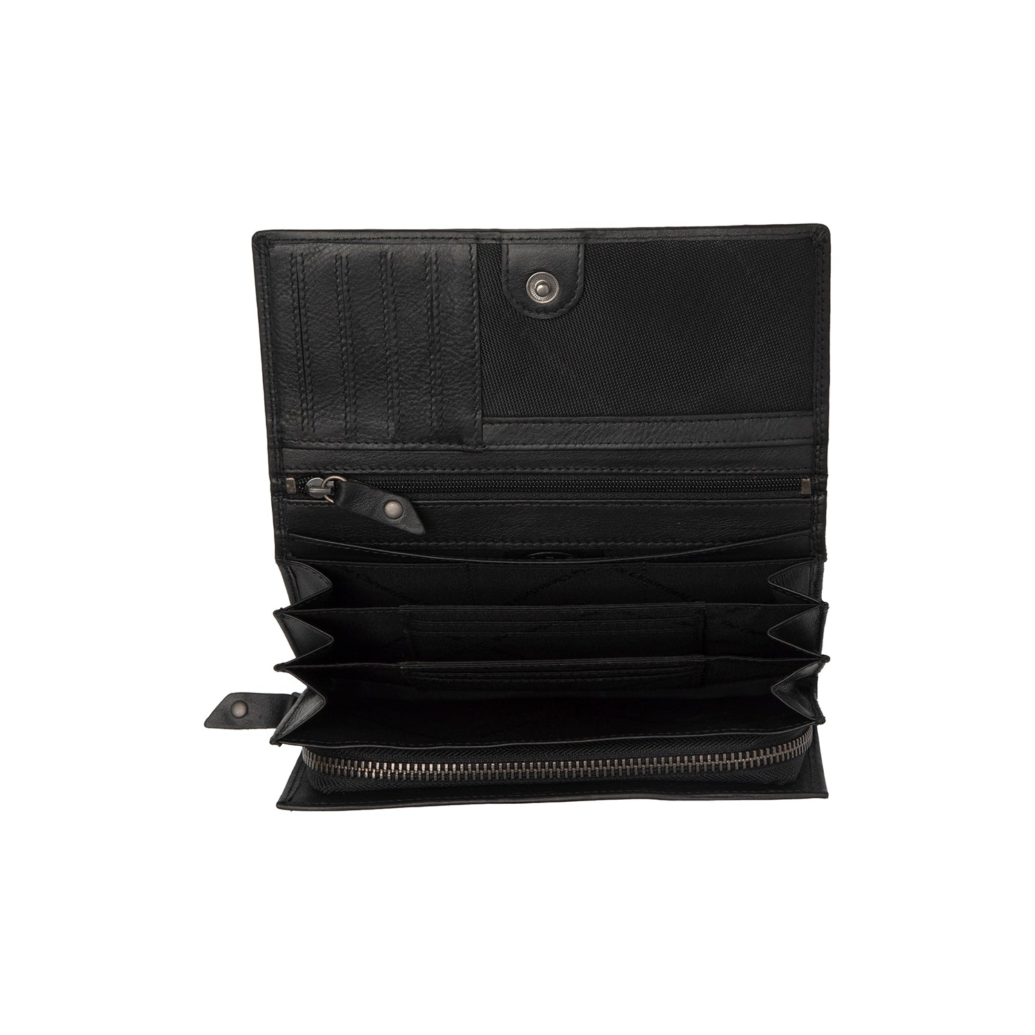 Leder Portemonnaie Schwarz Arvento
